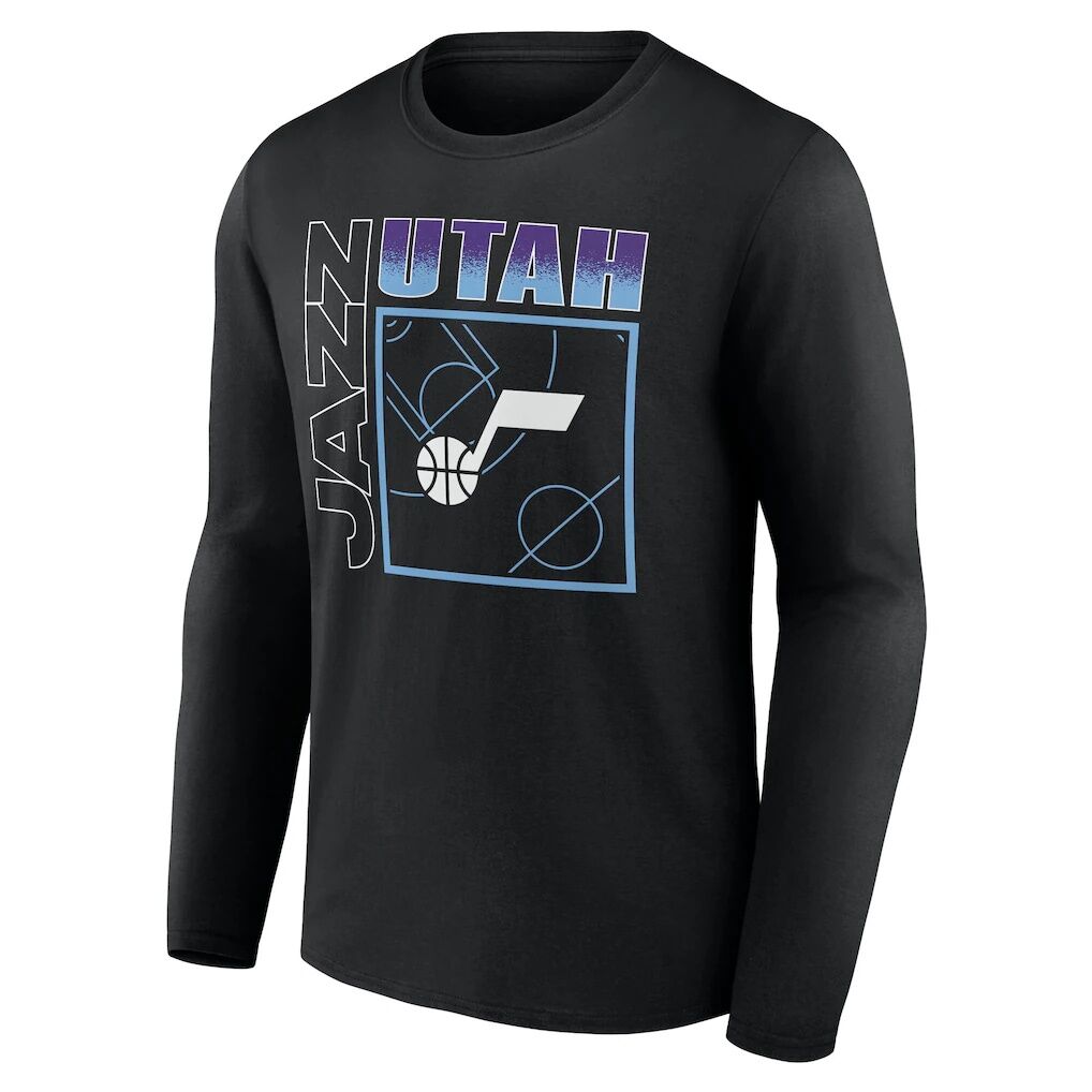 Utah Jazz  Home Court Pop Personalized Name & Number Long Sleeve T-Shirt