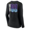 Utah Jazz Women's Home Court Pop Personalized Name & Number Long Sleeve V-Neck T-Shirt - Black - Detail View