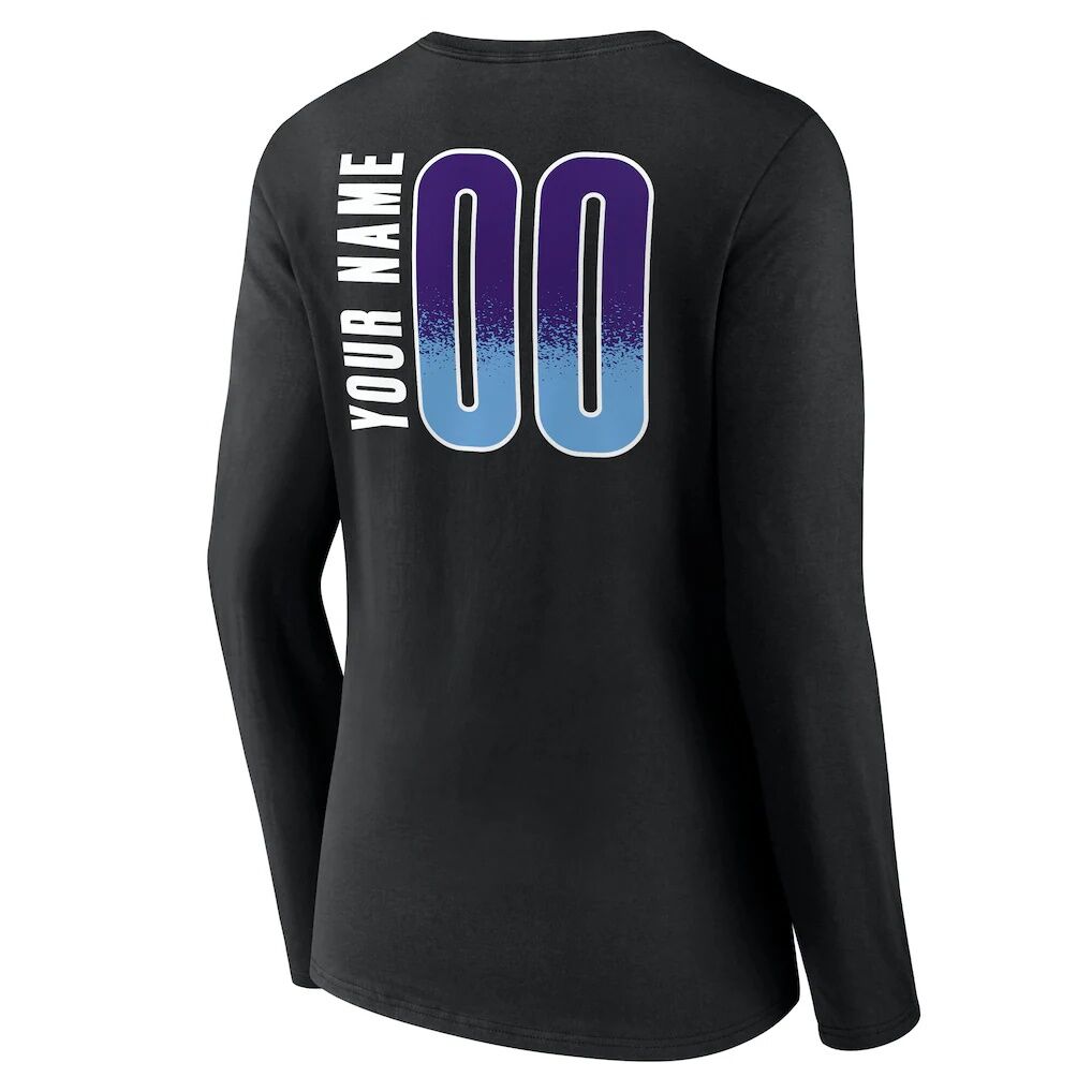 Utah Jazz Women's Home Court Pop Personalized Name & Number Long Sleeve V-Neck T-Shirt