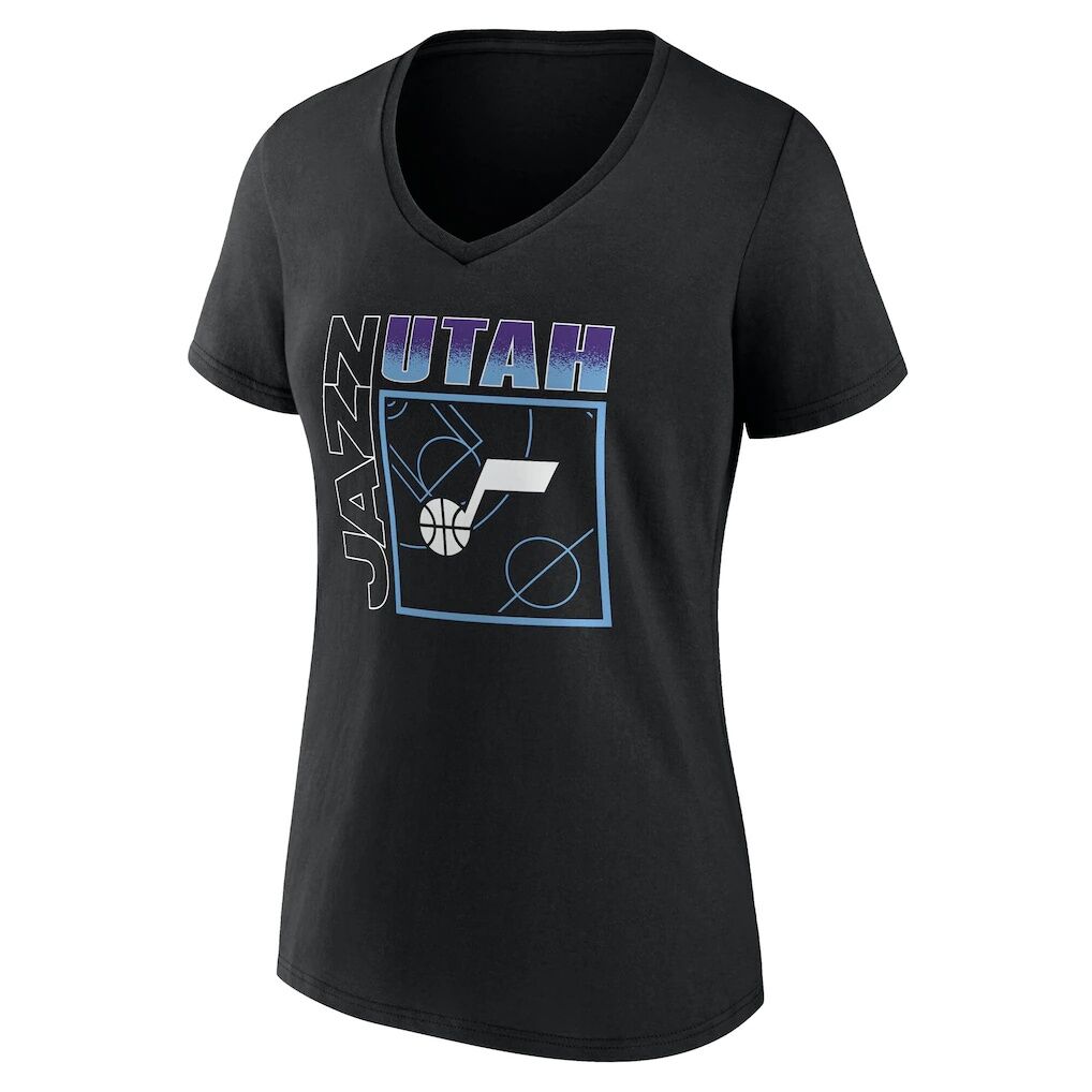 Utah Jazz Women's Home Court Pop Personalized Name & Number V-Neck T-Shirt