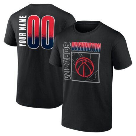 Washington Wizards Home Court Pop Personalized Name & Number T-Shirt - Black - Front View