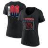 Washington Wizards Women's Home Court Pop Personalized Name & Number V-Neck T-Shirt - Black - Front View