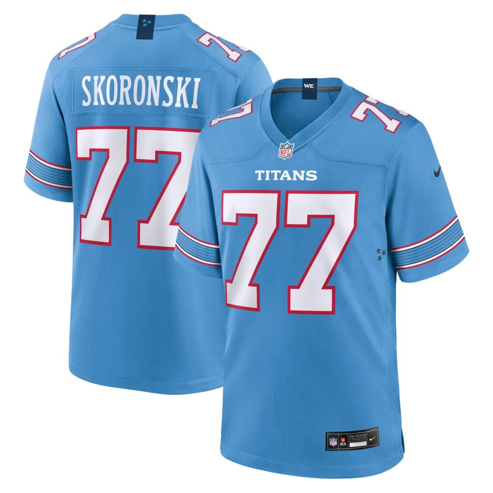 Peter Skoronski Tennessee Titans Nike Game Jersey - Light Blue