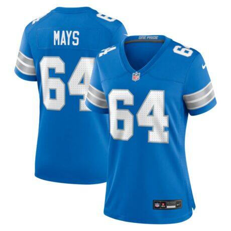 Cade Mays Detroit Lions Nike Women's Team Game Jersey - Blue - Front View