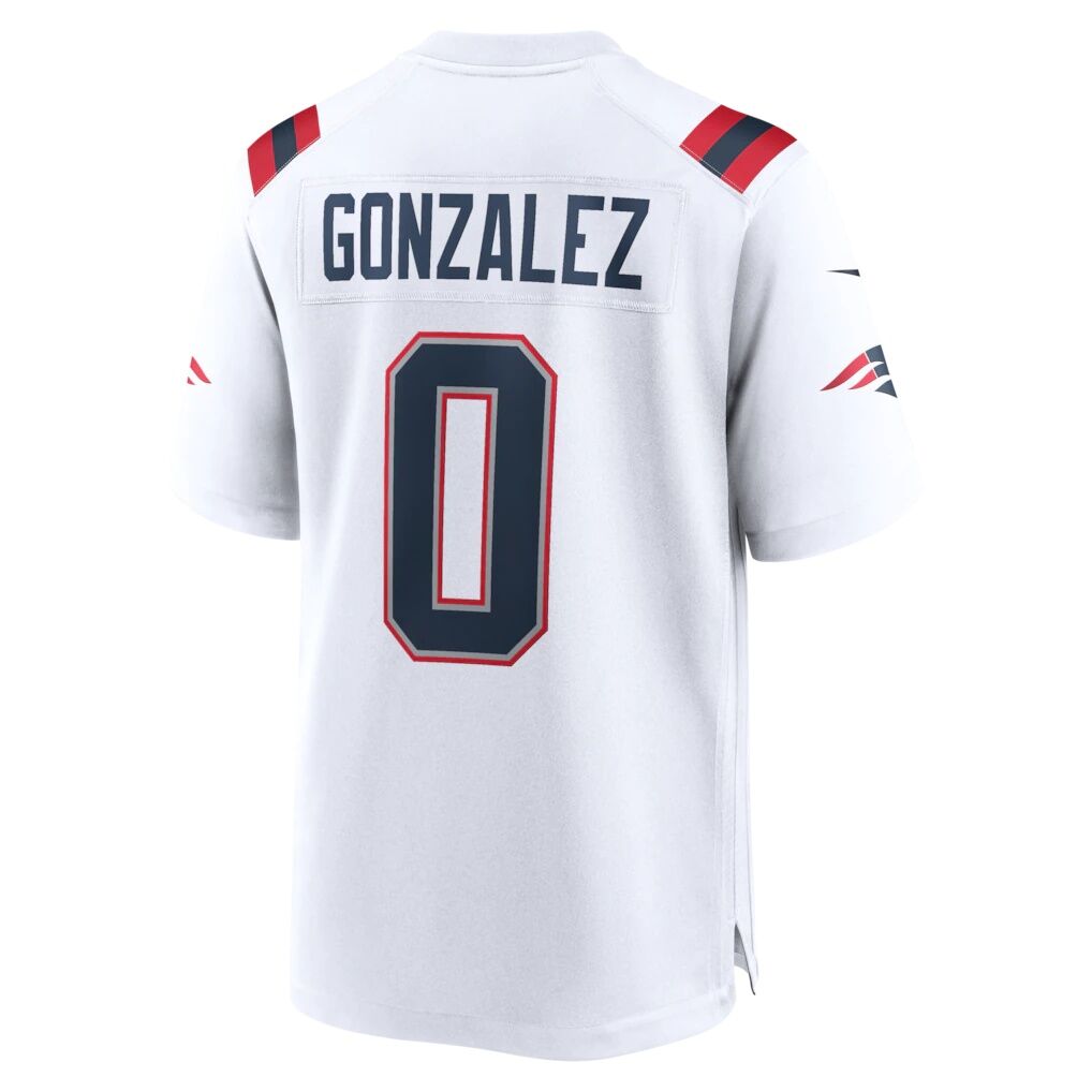 Christian Gonzalez New England Patriots Nike Game Jersey