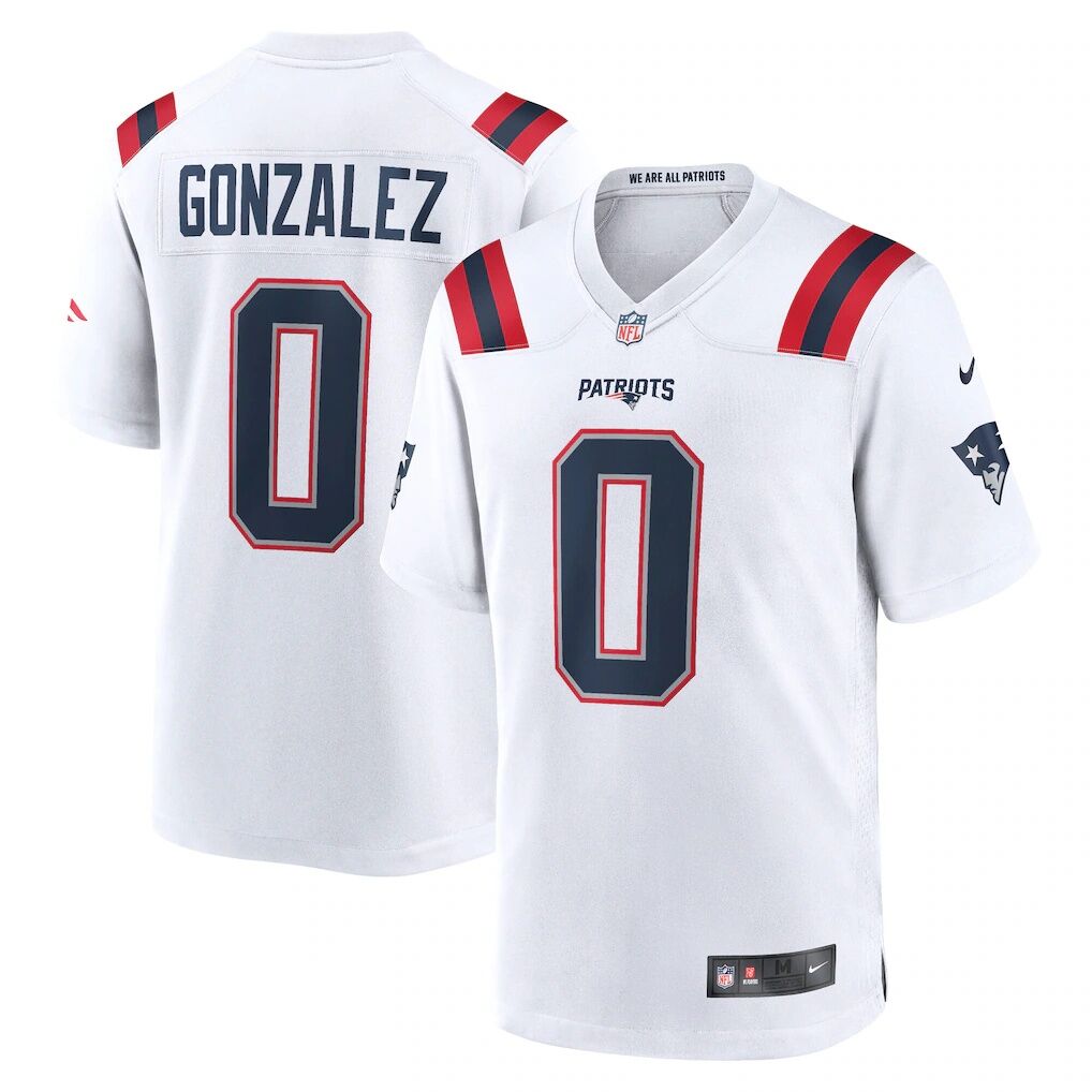 Christian Gonzalez New England Patriots Nike Game Jersey