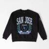 San Jose Earthquakes Gameday Couture Women's Oversized Victory Lane Black Label Premium Fleece Sweatshirt - Black - Front View
