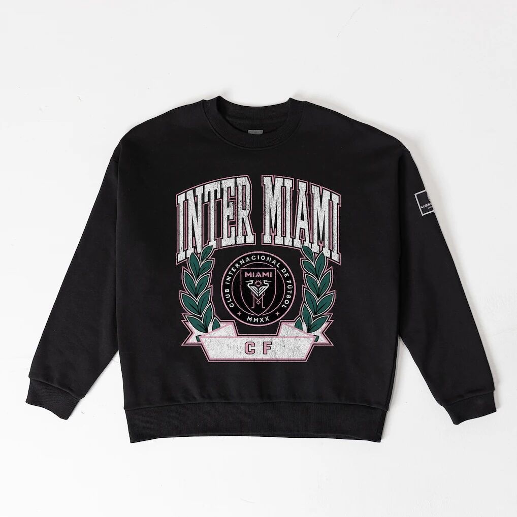 Inter Miami CF Gameday Couture Women's Oversized Victory Lane Black Label Premium Fleece Sweatshirt