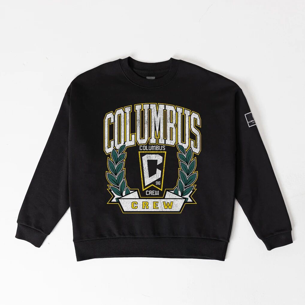 Columbus Crew Gameday Couture Women's Oversized Victory Lane Black Label Premium Fleece Sweatshirt