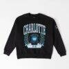 Charlotte FC Gameday Couture Women's Oversized Victory Lane Black Label Premium Fleece Sweatshirt - Black - Front View