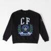 CF Montreal Gameday Couture Women's Oversized Victory Lane Black Label Premium Fleece Sweatshirt - Black - Front View