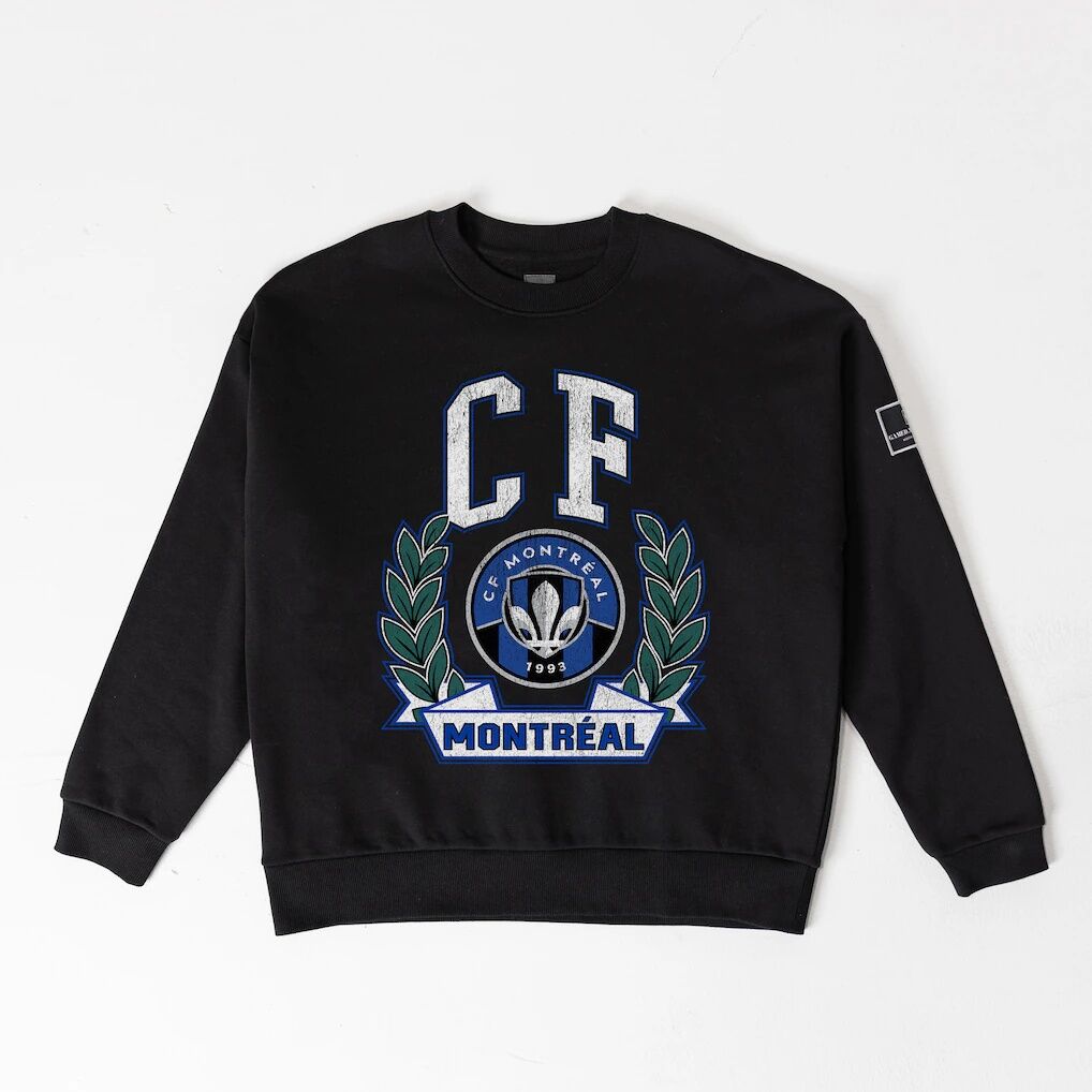CF Montreal Gameday Couture Women's Oversized Victory Lane Black Label Premium Fleece Sweatshirt