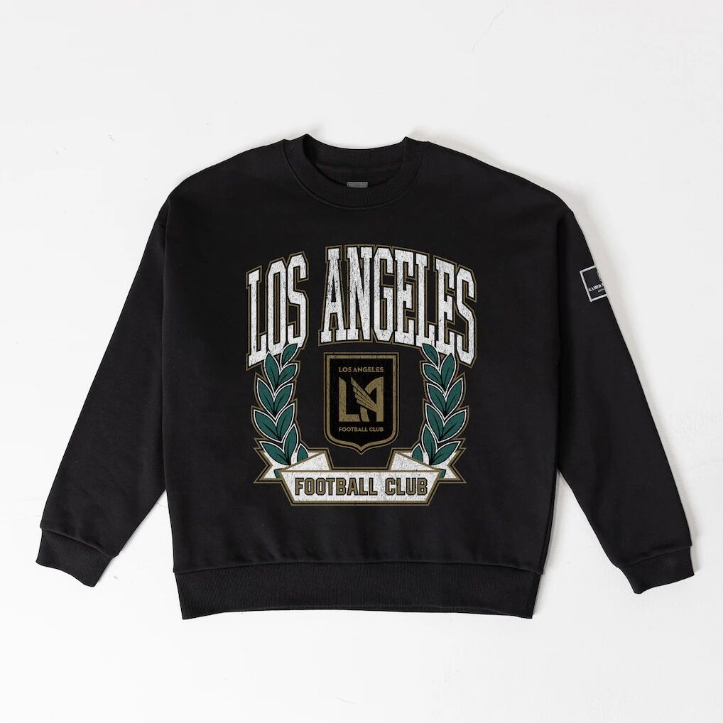 LAFC Gameday Couture Women's Oversized Victory Lane Black Label Premium Fleece Sweatshirt
