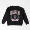 Colorado Rapids Gameday Couture Women's Oversized Victory Lane Black Label Premium Fleece Sweatshirt - Black - Front View