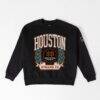 Houston Dynamo FC Gameday Couture Women's Oversized Victory Lane Black Label Premium Fleece Sweatshirt - Black - Front View