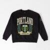 Portland Timbers Gameday Couture Women's Oversized Victory Lane Black Label Premium Fleece Sweatshirt - Black - Front View