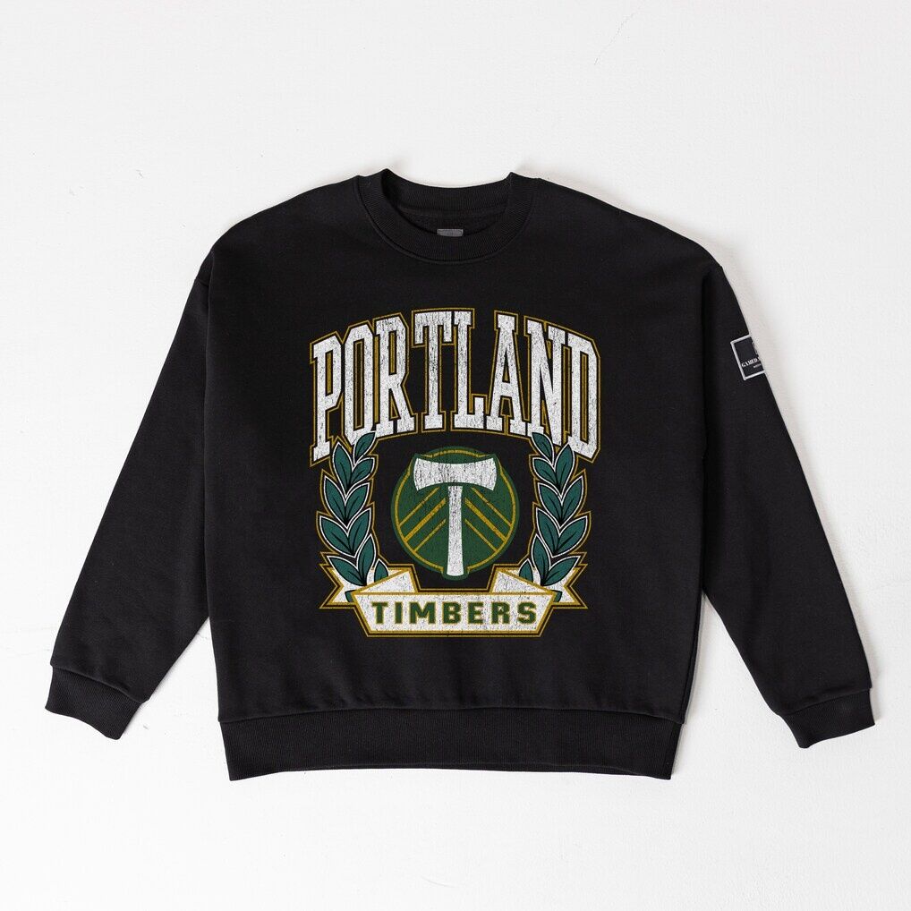 Portland Timbers Gameday Couture Women's Oversized Victory Lane Black Label Premium Fleece Sweatshirt