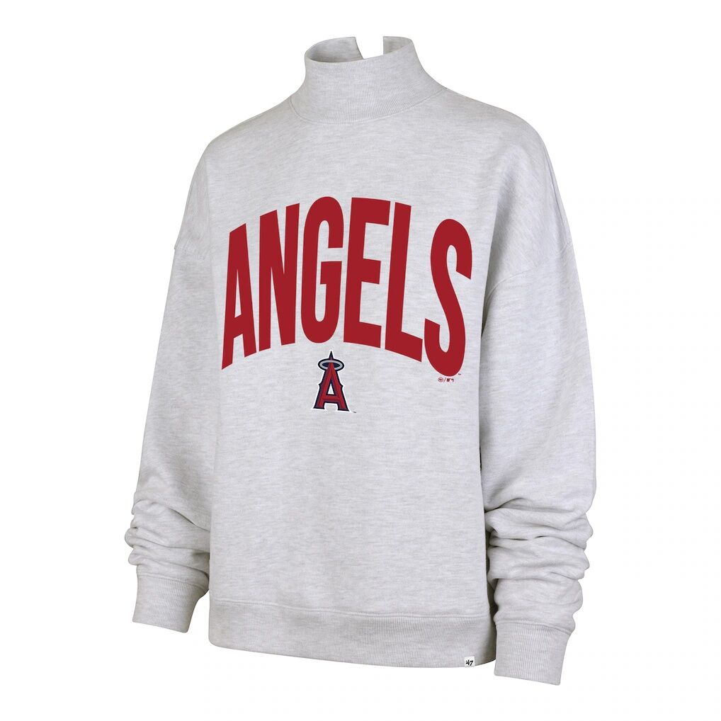 Los Angeles Angels '47 Women's Subtle Muse Mock Neck Sweatshirt - Heather Gray