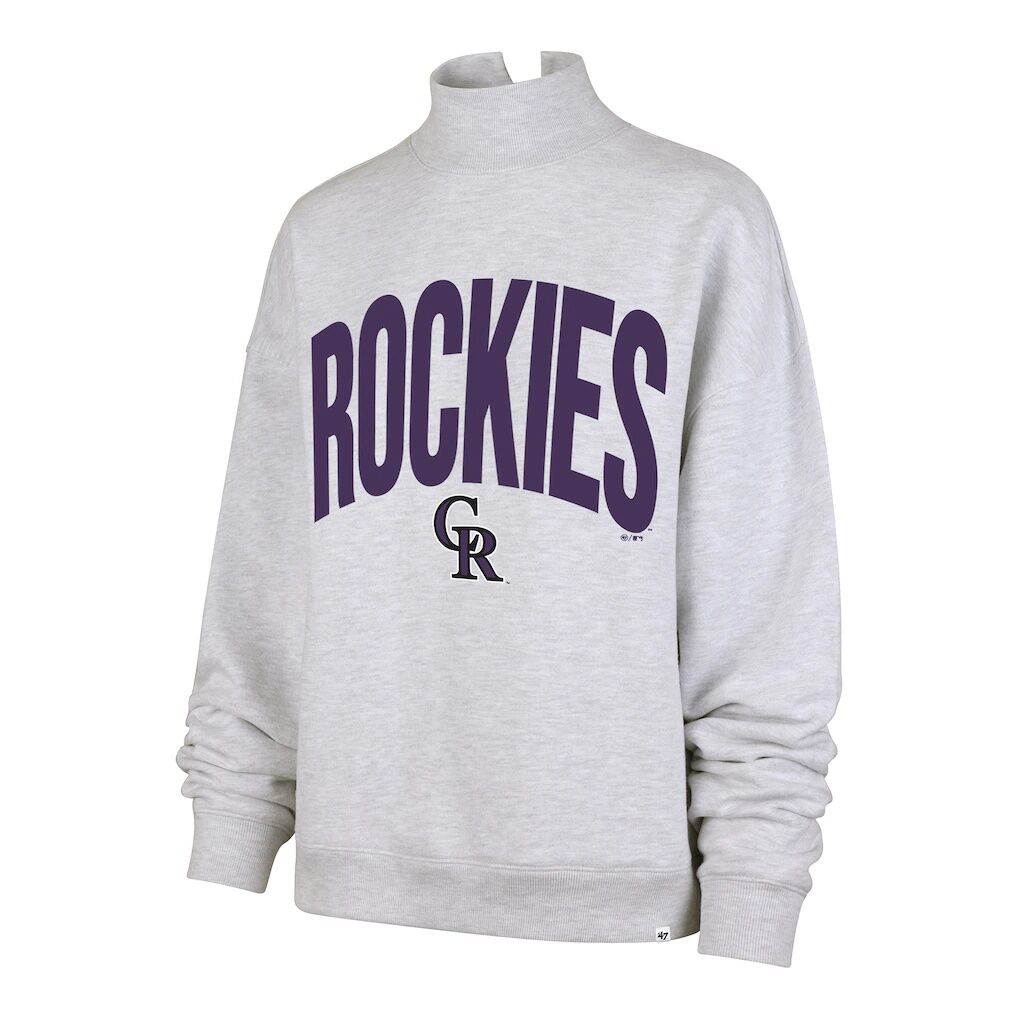Colorado Rockies '47 Women's Subtle Muse Mock Neck Sweatshirt - Heather Gray