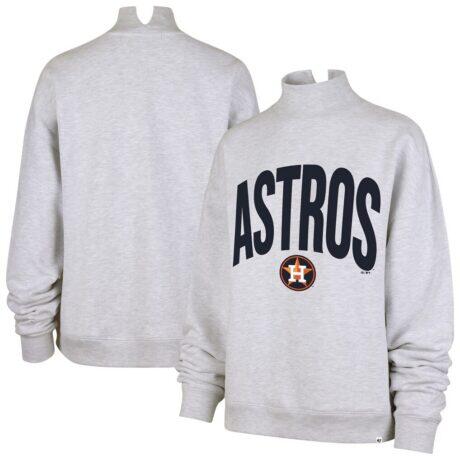 Houston Astros '47 Women's Subtle Muse Mock Neck Sweatshirt - - Front View