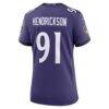 Trey Hendrickson Baltimore Ravens Nike Women's Team Game Jersey - Purple - Detail View