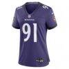 Trey Hendrickson Baltimore Ravens Nike Women's Team Game Jersey - Purple - Side View