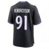 Trey Hendrickson Baltimore Ravens Nike Alternate Game Jersey - Black - Detail View
