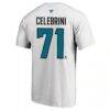 Macklin Celebrini San Jose Sharks Fashion7 Big & Tall Heat Check Name & Number T-Shirt - White - Detail View