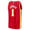 Jalen Johnson Atlanta Hawks Fashion7 Youth Fast Break Jersey - Red - Detail View