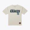 Seattle Kraken Mitchell & Ness Core Plus T-Shirt - Cream - Front View