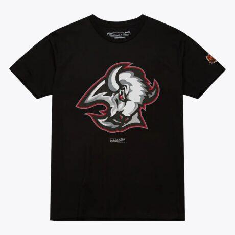 Buffalo Sabres Mitchell & Ness Core Vintage Logo T-Shirt - Black - Front View