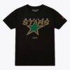 Dallas Stars Mitchell & Ness Core Vintage Logo T-Shirt - Black - Front View