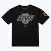 Los Angeles Kings Mitchell & Ness Core Vintage Logo T-Shirt - Black - Front View