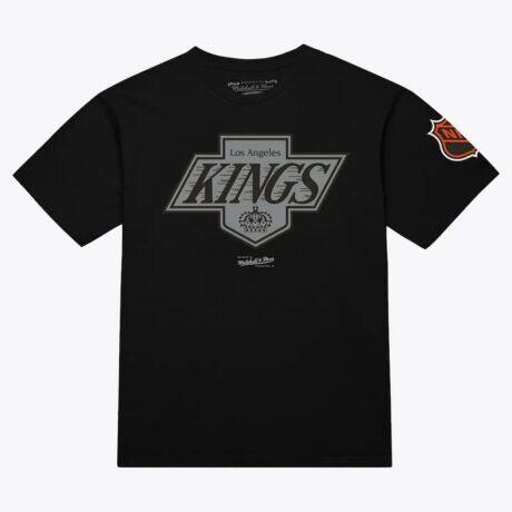 Los Angeles Kings Mitchell & Ness Core Vintage Logo T-Shirt - Black - Front View