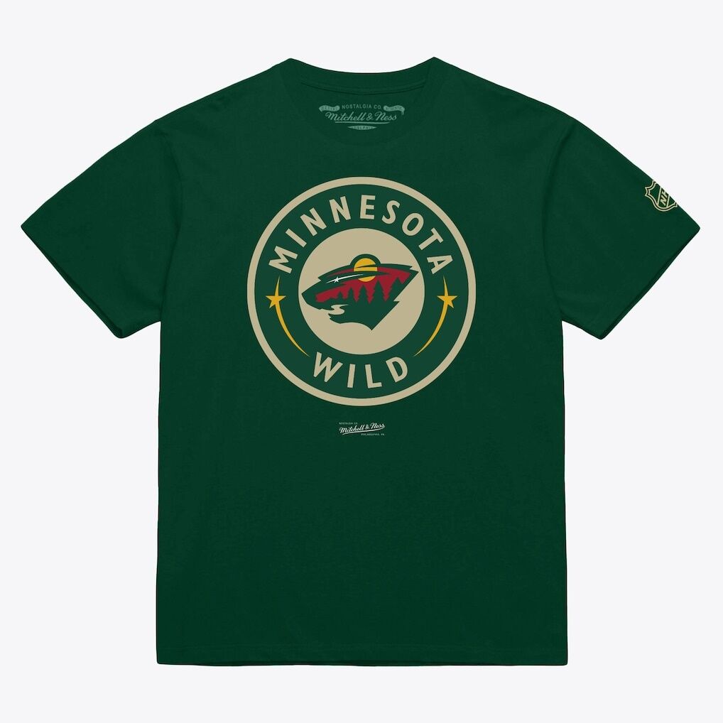 Minnesota Wild Mitchell & Ness Core Current Logo T-Shirt