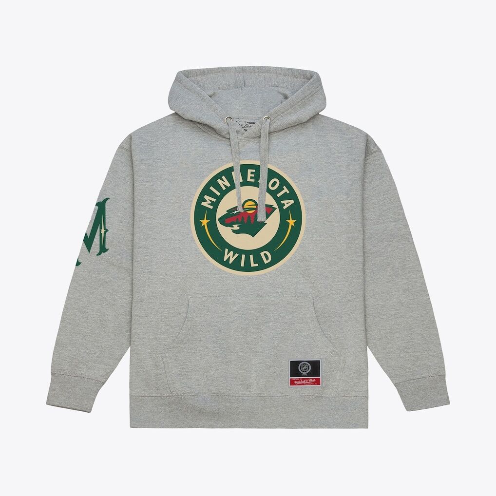 Minnesota Wild Mitchell & Ness Team Up Hoodie - Heather Gray