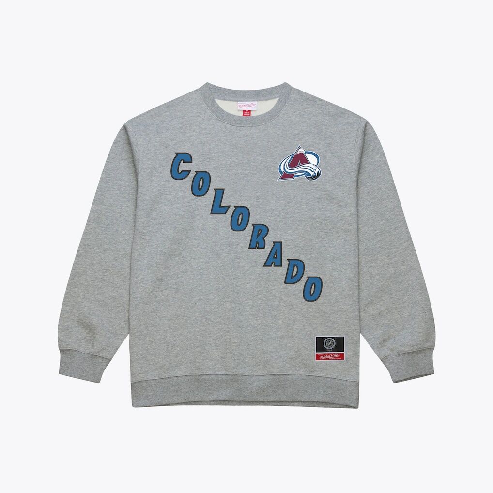 Colorado Avalanche Mitchell & Ness Core Wordmark Fleece Sweatshirt - Heather Gray
