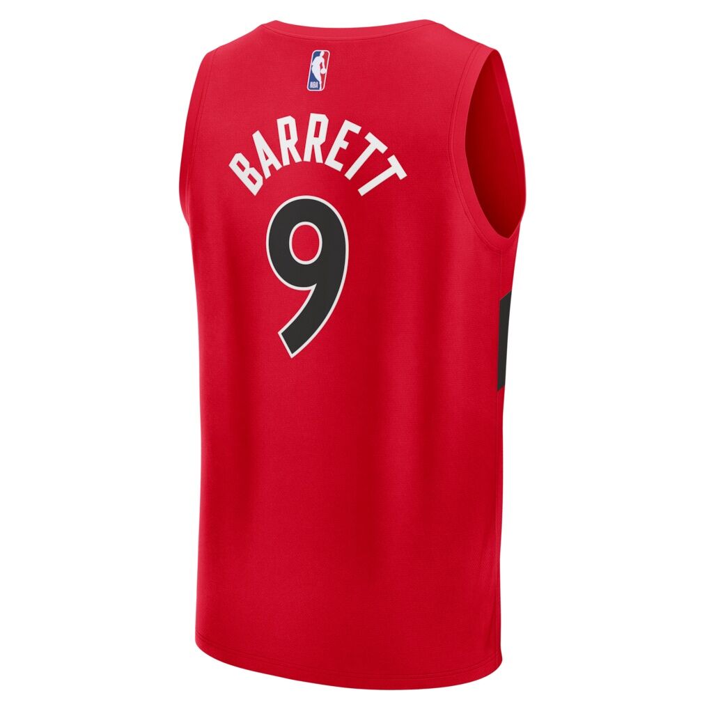 RJ Barrett Toronto Raptors Fashion7 Fast Break Jersey - Red - Icon Edition