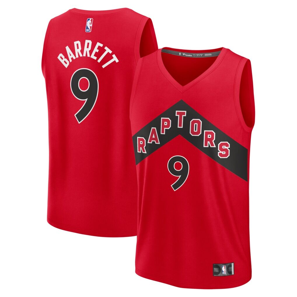 RJ Barrett Toronto Raptors Fashion7 Fast Break Jersey - Red - Icon Edition
