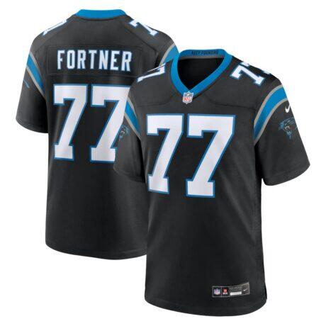 Luke Fortner Carolina Panthers Nike Team Game Jersey - Black - Front View