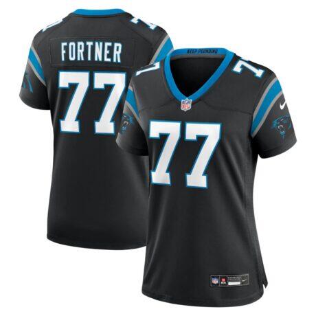 Luke Fortner Carolina Panthers Nike Women's Team Game Jersey - Black - Front View