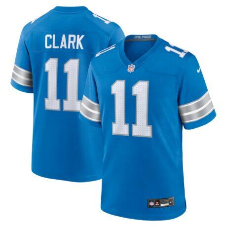 Damone Clark Detroit Lions Nike Team Game Jersey - Blue - Front View