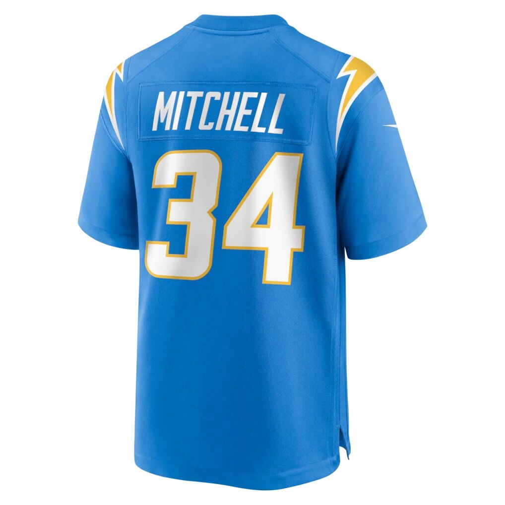 Keaton Mitchell Los Angeles Chargers Nike Team Game Jersey -  Powder Blue