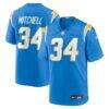 Keaton Mitchell Los Angeles Chargers Nike Team Game Jersey - - Front View