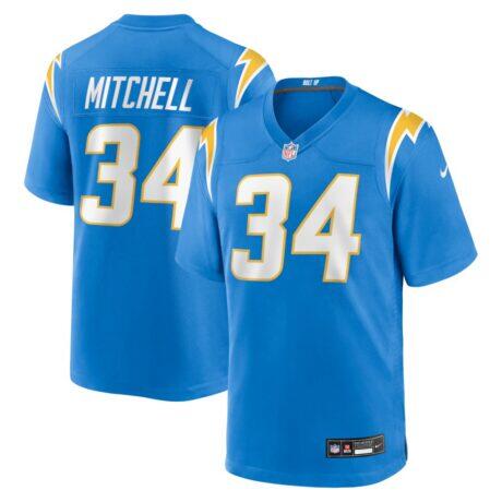 Keaton Mitchell Los Angeles Chargers Nike Team Game Jersey - - Front View