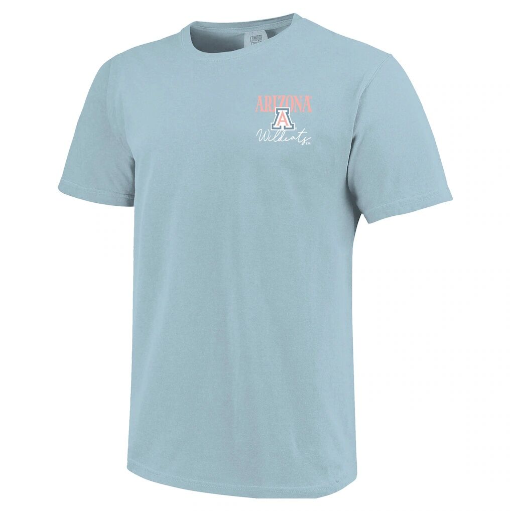 Arizona Wildcats Women's Americana Mascot Comfort Colors T-Shirt - Light Blue