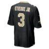 Travis Etienne Jr New Orleans Saints Nike Youth Game Jersey - Black - Alt2