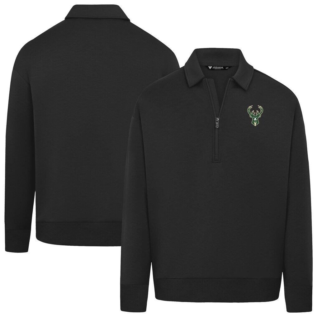 Milwaukee Bucks Levelwear Unisex Luxe Signature Quarter-Zip Tri-Blend Sweatshirt