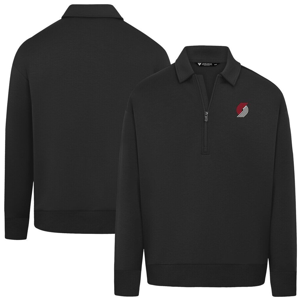 Portland Trail Blazers Levelwear Unisex Luxe Signature Quarter-Zip Tri-Blend Sweatshirt