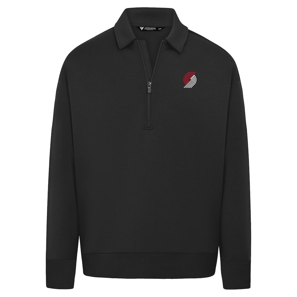 Portland Trail Blazers Levelwear Unisex Luxe Signature Quarter-Zip Tri-Blend Sweatshirt
